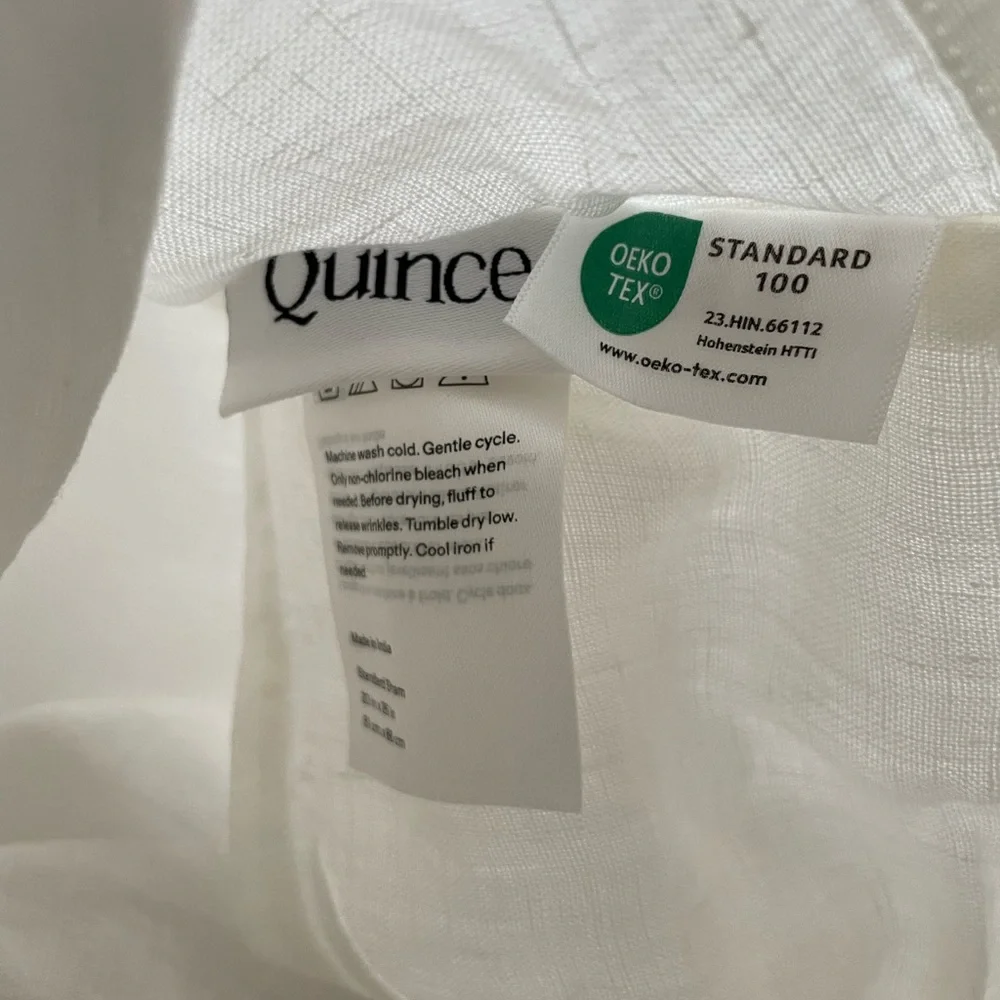 New Twin Set Linen Duvet Cover & Sham Pillowcase White Quince